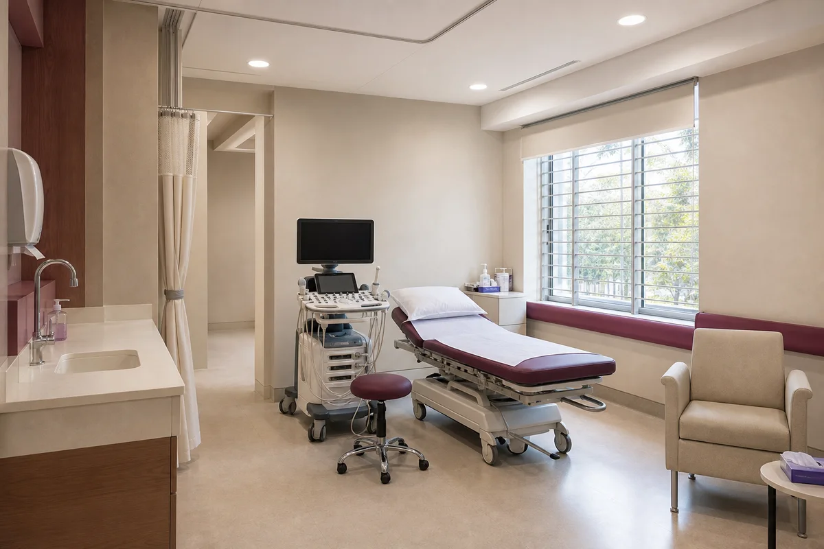 Representative ultrasound and Doppler scanning room